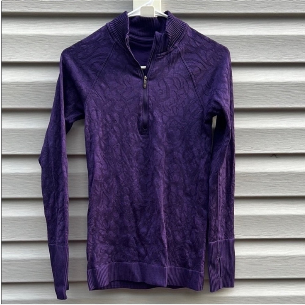 Lululemon 1/4 Zip Long Sleeve Textured Top